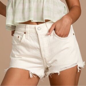 Levi’s white 501 shorts
